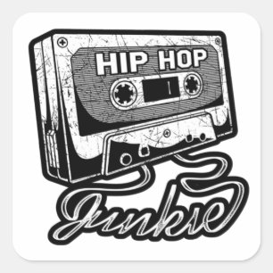 Hip hop Junkie Golden Era Rap Music Fyrkantigt Klistermärke