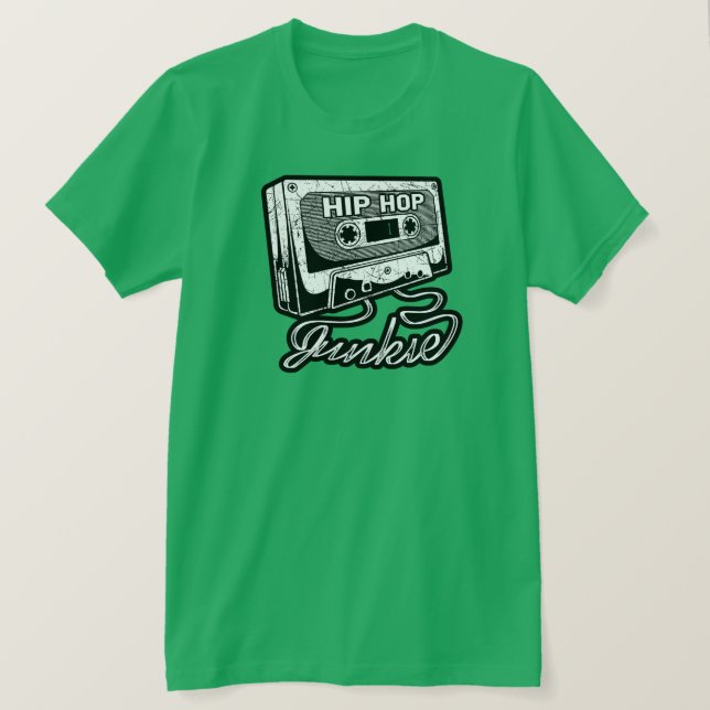 Hip hop Junkie Golden Era Rap Music T Shirt (Design framsida)