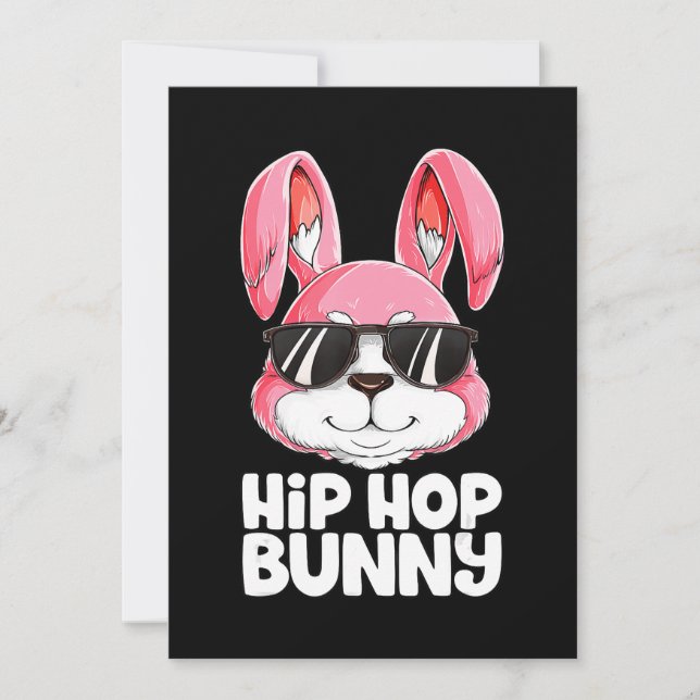 Hip Hop Kanin Påsk Pojkar Flickor Barn Män Kanin Julkort (Framsida)