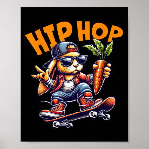 Hip Hop Kanin Skateboard Påsk Kanin Morot Stre Poster