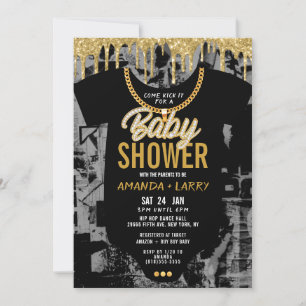 Hip Hop Kedja Baby Shower Inbjudan