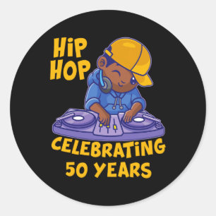 Hip hop Music 50-årsdag Black History Dj Da Runt Klistermärke