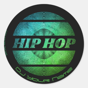 Hip hop Music DJ Affärskort Runt Klistermärke