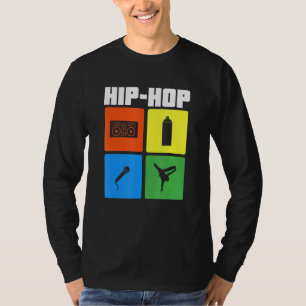 Hip hop Music Old Retro School Rap Dance Dj T Shirt