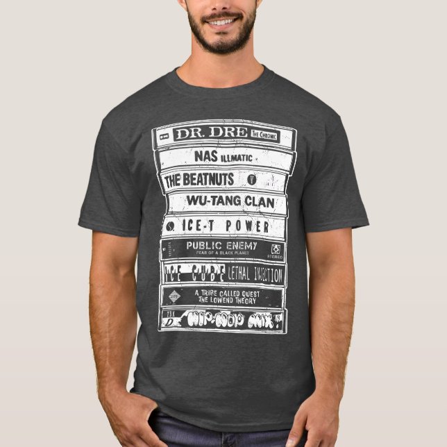 Hip Hop Old School Retro Artists Cassettes Rap T Shirt (Framsida)