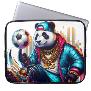 Hip Hop Panda Fotboll Sommar Sport Laptop Fodral