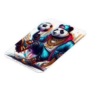 Hip Hop Panda Fotboll Sommar Sport Magnet