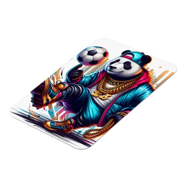 Hip Hop Panda Fotboll Sommar Sport Magnet (Vänstra Sidan)