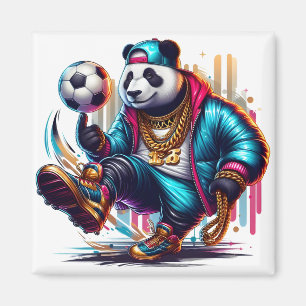 Hip Hop Panda Fotboll Sommar Sport Magnet