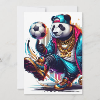 Hip Hop Panda Fotboll Sommar Sport Meddelande