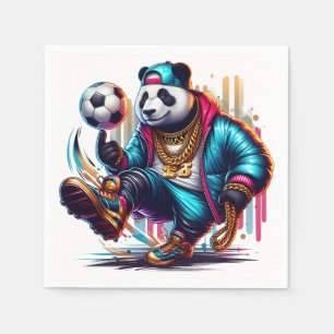 Hip Hop Panda Fotboll Sommar Sport Pappersservett