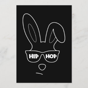 Hip hop Påskhare med solglasögon och ynka Påsk Inbjudningar