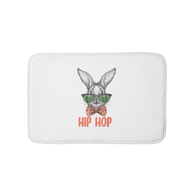 Hip hop Påskhare Nerd Hipster Rabbit Badrumsmatta (Framsidan)
