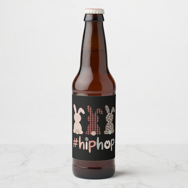 Hip Hop Påskharen Vår Söt Ölflaska Etikett (Framsida)