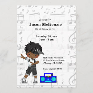 Hip hop pojke inbjudningar