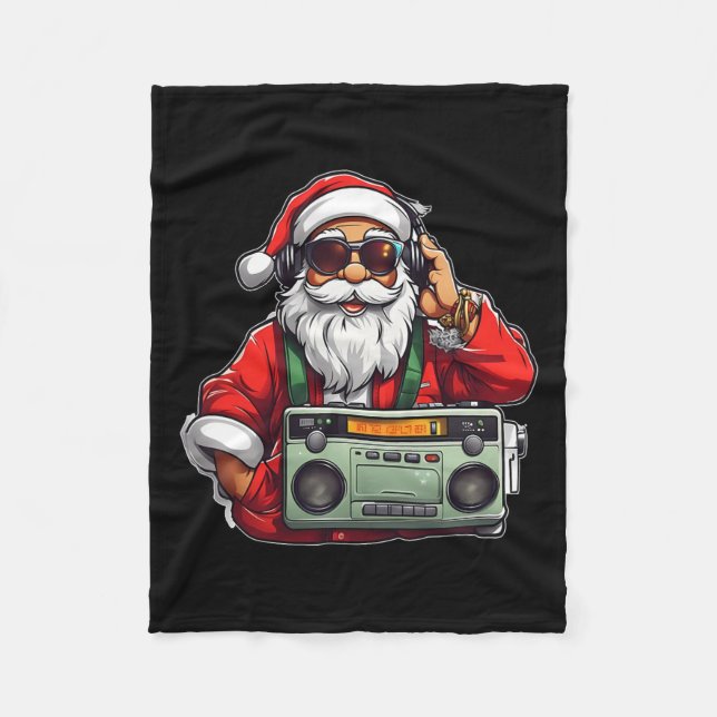 Hip hop-radion Santa Boomb, estetisk jul 90 Fleecefilt (Framsidan)