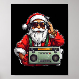 Hip hop-radion Santa Boomb, estetisk jul 90 Poster