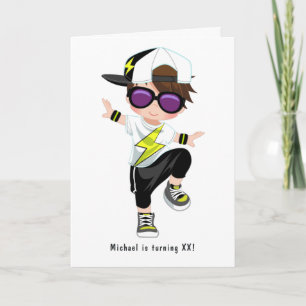 Hip hop Rap Boy Break Dancer Födelsedagsfest Photo Inbjudan