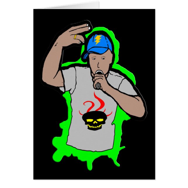 Hip hop rappar 1 hälsningskort (Framsidan)