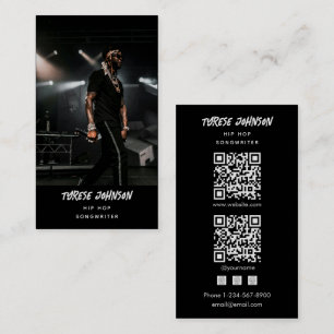 Hip Hop Rappare Låtskrivare Signerare Foto QR-kod Visitkort
