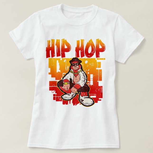 Hip hop Retro Graffiti Rap Trap Music T Shirt (Design framsida)