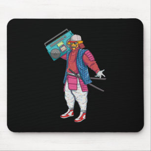 Hip hop Samurai med Boombox Stereo Retro 80s Musmatta