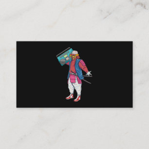Hip hop Samurai med Boombox Stereo Retro 80s Visitkort