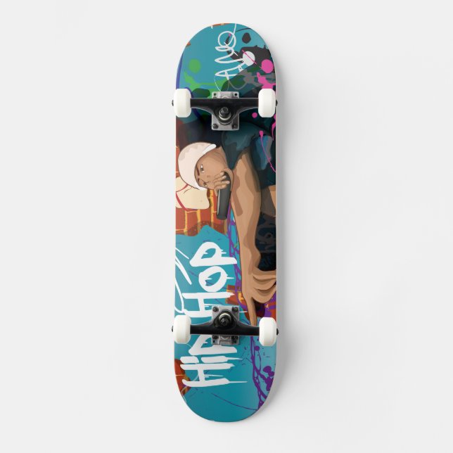 Hip hop sångare mini skateboard bräda 18,7 cm (Framsida)