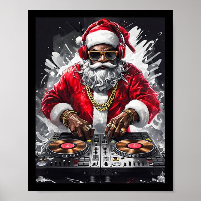 Hip hop Santa Dj Jul Poster (Framsidan)