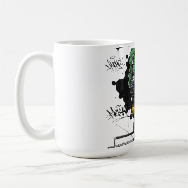 Hip-Hop Snoopy Urban Street Art Illustration Kaffemugg (Vänster)