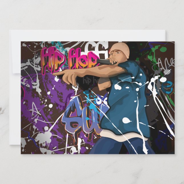 Hip hop Star Inbjudningar (Framsida)