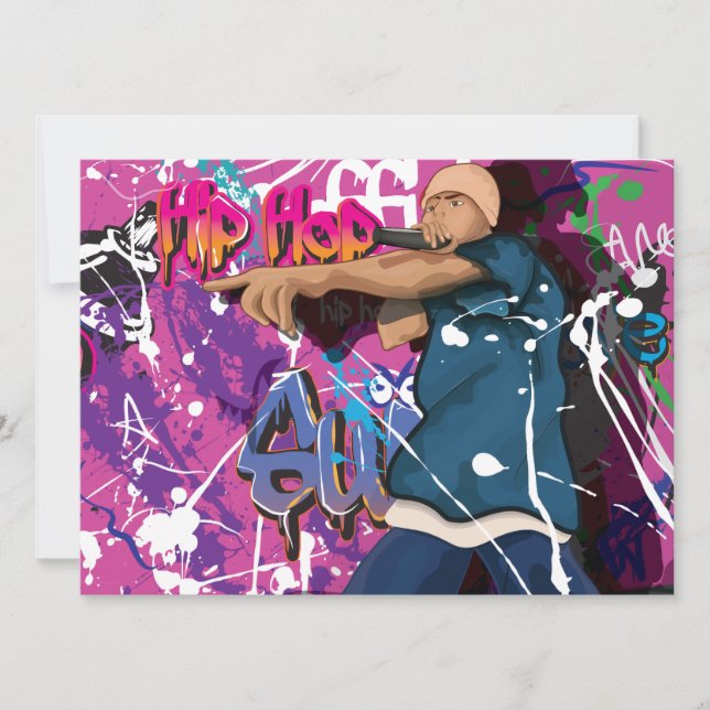 Hip hop Star Inbjudningar (Framsida)