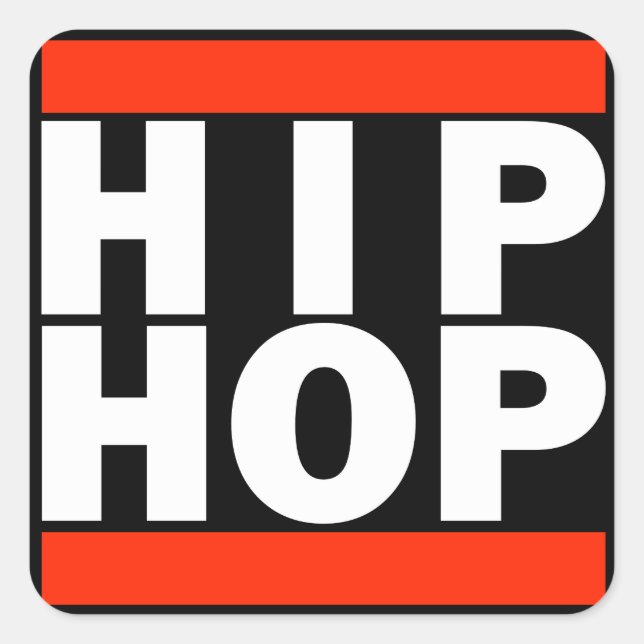 HIP HOP Sticker Fyrkantigt Klistermärke (Framsida)