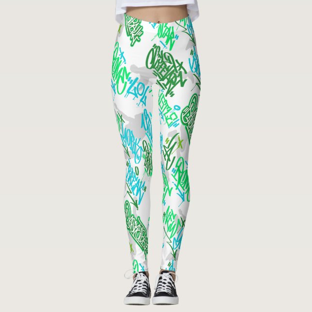 Hip hop Street Arts Mönster Leggings (Framsida)