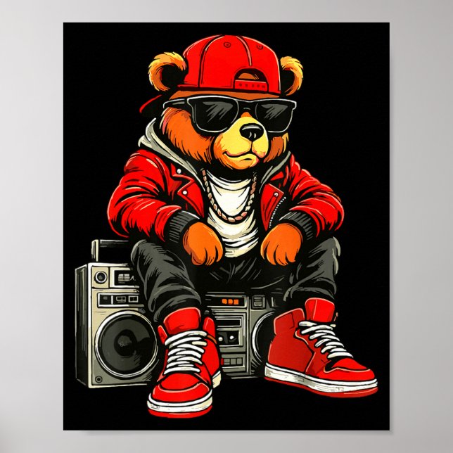 Hip Hop Teddy Bear Rap Music  Poster (Framsidan)