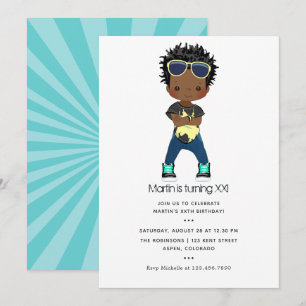 Hip hop themed Boy Birthday Inbjudningar