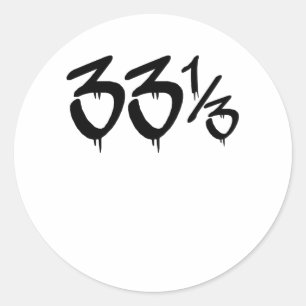 hip hop vinyl Fläkt Gift med 33 varv/min Runt Klistermärke