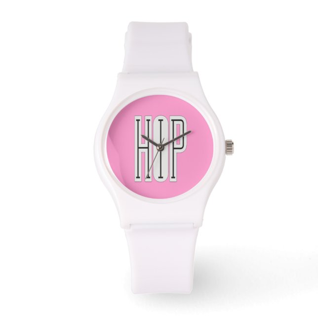 Hip hop Watch (rosa) Armbandsur (Framsida)