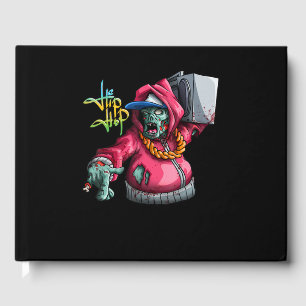 Hip hop Zombie Funny Hipster Halloween Boombox Gästböcker