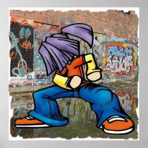Hip hopgrafittiaffisch poster