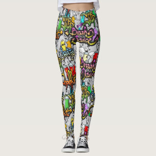 Hip hopgrafittidamasker leggings