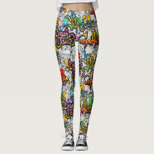 Hip hopgrafittimönster leggings