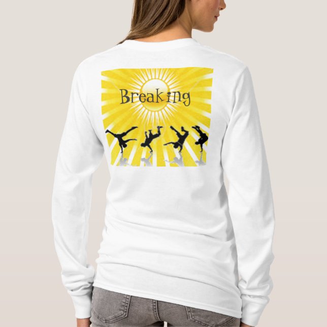 Hip hopkvinna Hoody som bryter solen, T-shirt (Baksida)