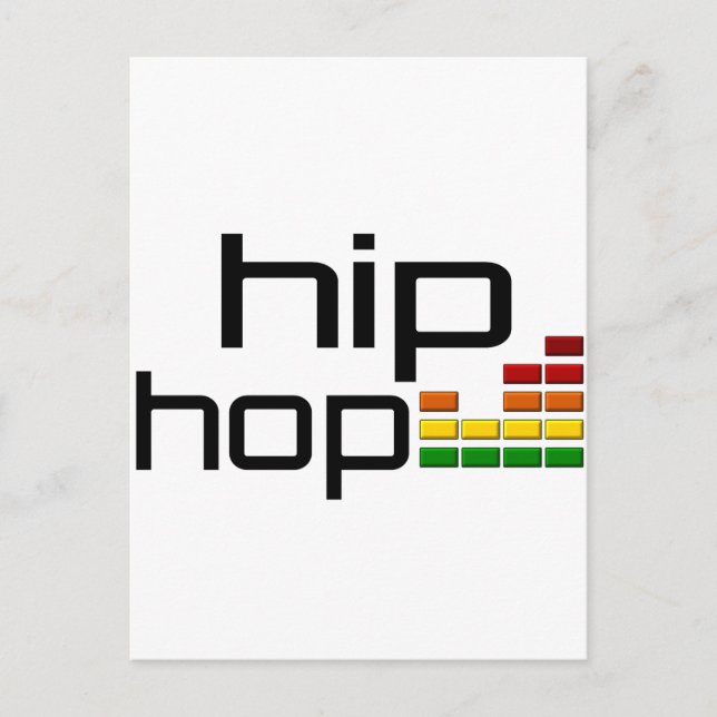 Hip hopmusik med den stereo- utjämnaren vykort (Framsida)