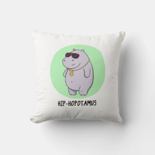 Hip-Hopotamus Funny Hippo Pun Kudde