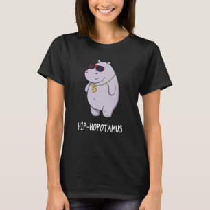 Hip-Hopotamus Funny Hippo Pun Mörk BG T Shirt