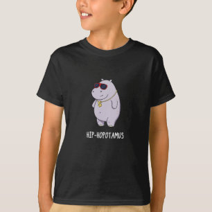 Hip-Hopotamus Funny Hippo Pun Mörk BG T Shirt