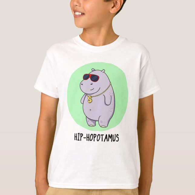 Hip-Hopotamus Funny Hippo Pun T Shirt (Framsida)