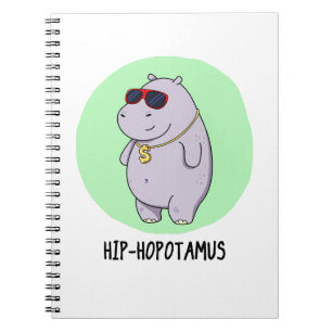 Hip-Hopotamus Rolig Flodhäst Puns Anteckningsbok