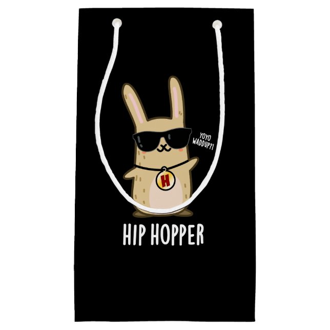 Hip Hopper Funny Bunny Rabbit Pun Mörk BG (Framsidan)
